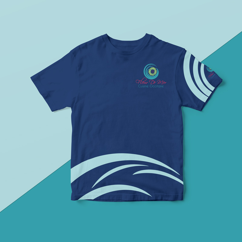 tee-shirt pour le personnel d'un restaurant terre et mer