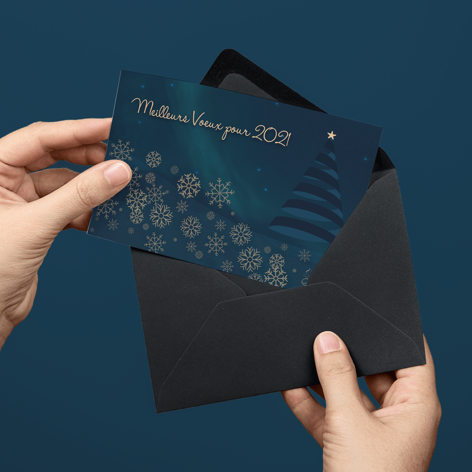 illustration de carte de vœux version papier