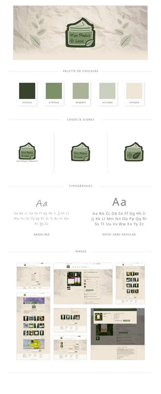 extrait de charte graphique et de logo pour site internet réalisé par Elodie TENET