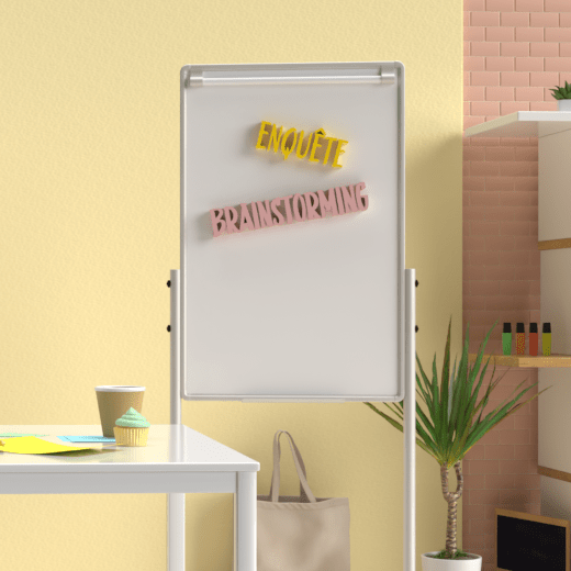 tableau blanc avec écriture brainstorming