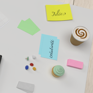 post-it avec écriture créativité