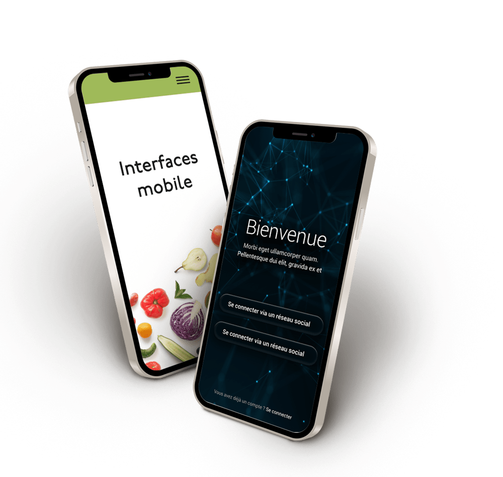 interface sur téléphone portable
